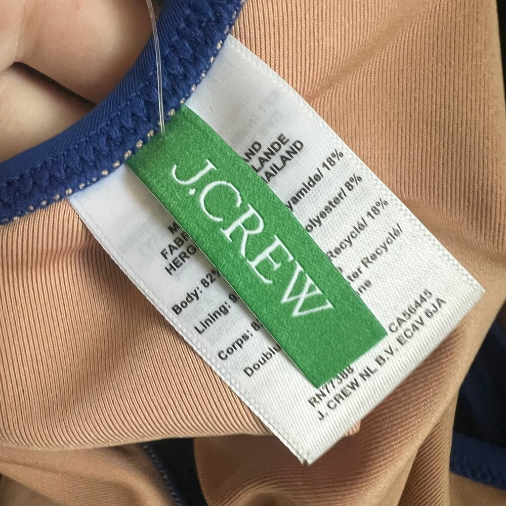 J. Crew Heritage Scoop Neck Bikini Top Womens 2X Blue Lined Adjustable‎ - Picture 6 of 8